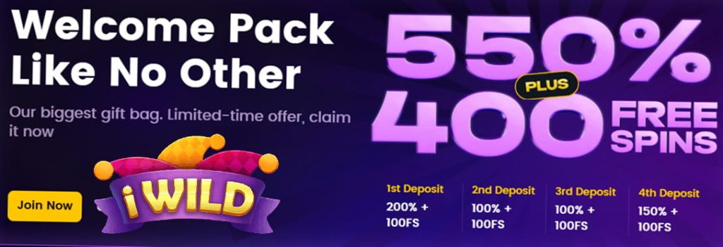 iWild welcome bonus casino